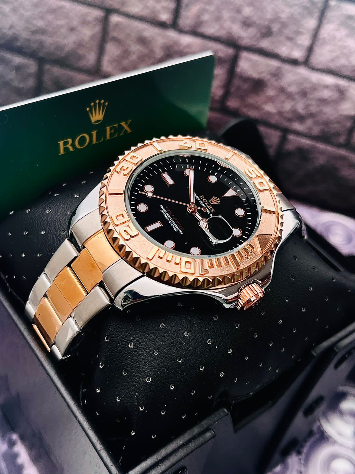 Reloj Rolex Yacht Master Bicolor-Cobre-Negro