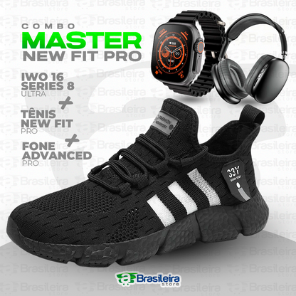 Combo 3x1 PRO - Tênis SNEAKER NEWFIT PRO + IWO SERIES 8 ULTRA + FONE BLUETOOTH PRO | ENVIO IMEDIATO | FRETE GRÁTIS | 12x