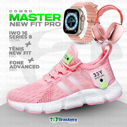 Combo 3x1 PRO - Tênis SNEAKER NEWFIT PRO + IWO SERIES 8 ULTRA + FONE BLUETOOTH PRO | ENVIO IMEDIATO | FRETE GRÁTIS | 12x