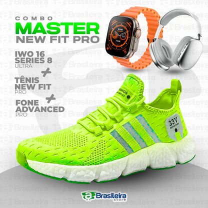 Combo 3x1 PRO - Tênis SNEAKER NEWFIT PRO + IWO SERIES 8 ULTRA + FONE BLUETOOTH PRO | ENVIO IMEDIATO | FRETE GRÁTIS | 12x