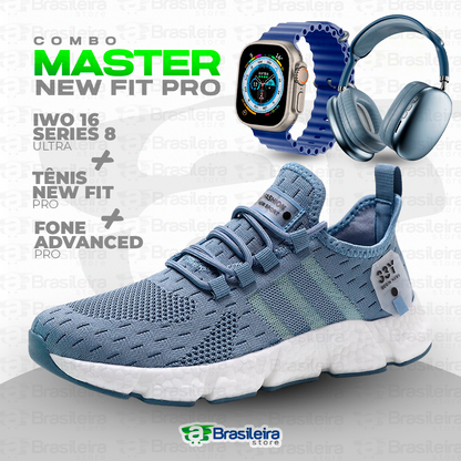 Combo 3x1 PRO - Tênis SNEAKER NEWFIT PRO + IWO SERIES 8 ULTRA + FONE BLUETOOTH PRO | ENVIO IMEDIATO | FRETE GRÁTIS | 12x