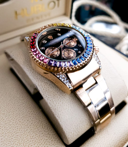 Reloj Caballero Rolex Daytona Piedras Bicolor-Rosado