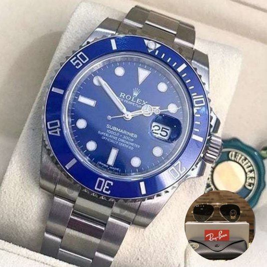 PROMOCIÓN - COMPRA 1 E LLEVA 2 [ 1x ROLEX SUBMARINER + 1x GAFAS RAYBAN TIPO PILOTO]