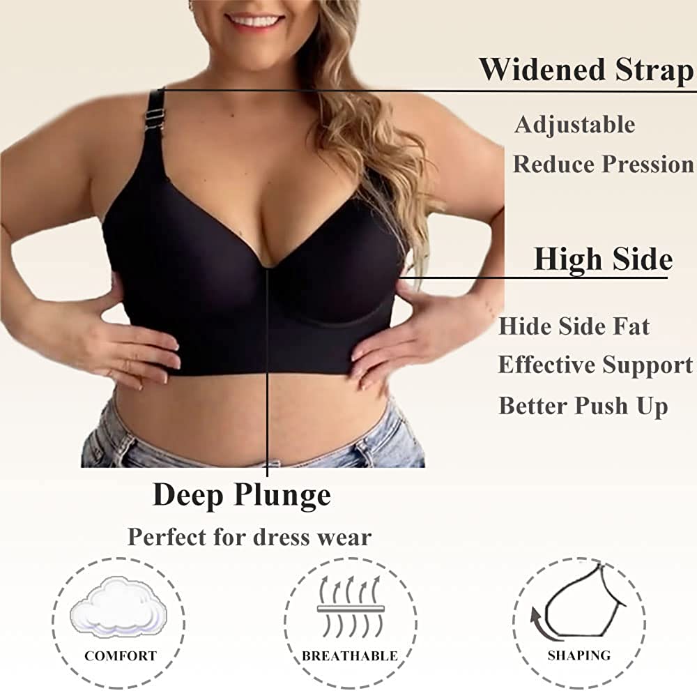 Push-Up Sujetador alisador de espalda - Negro+Beige (Compre 1 Llévese 1 Gratis)